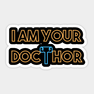 Doctor and Thor Pun Sticker